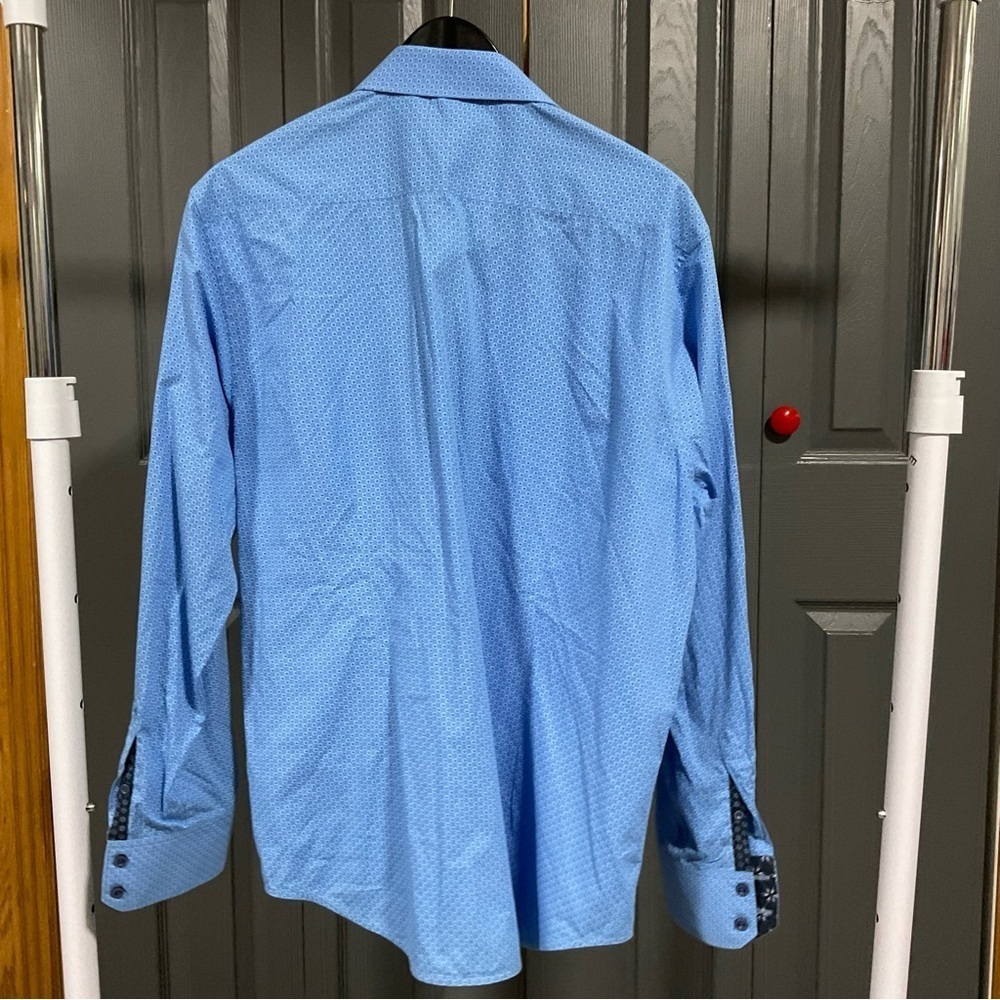 Robert Graham Shirt Men’s XL Geometric Print Blue Classic Fit Cotton Button Up - Picture 5 of 12